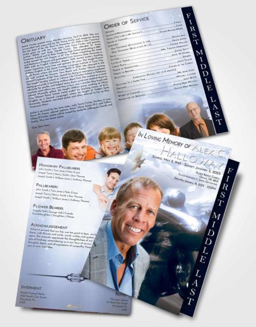 2 Page Graduated Step Fold Funeral Program Template Brochure Splendid Motorcycle Speed