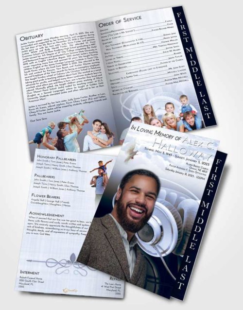 2 Page Graduated Step Fold Funeral Program Template Brochure Splendid Music Alley