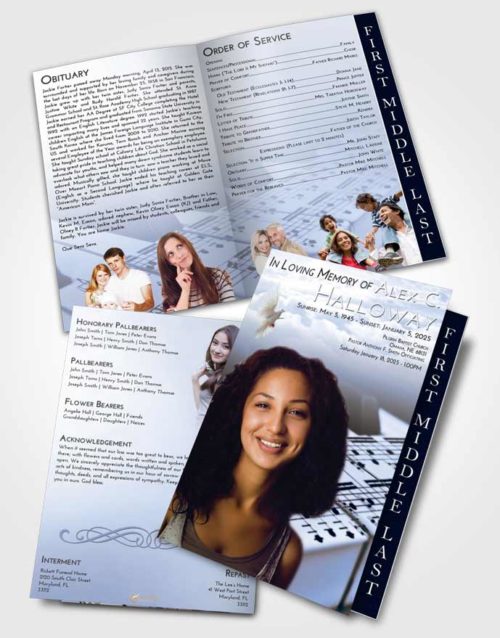 2 Page Graduated Step Fold Funeral Program Template Brochure Splendid Piano Desire