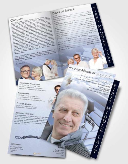 2 Page Graduated Step Fold Funeral Program Template Brochure Splendid Piano Keys