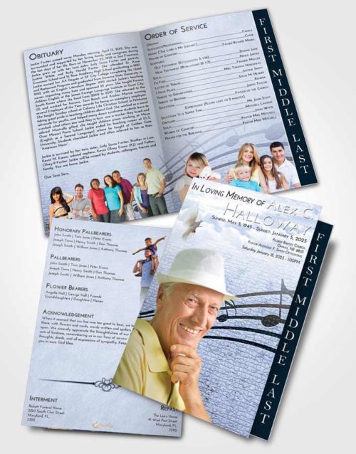 2 Page Graduated Step Fold Funeral Program Template Brochure Splendid Portamento