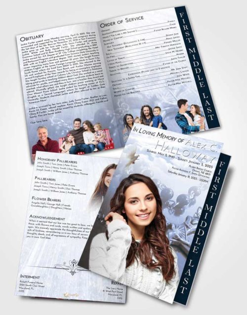 2 Page Graduated Step Fold Funeral Program Template Brochure Splendid Rosary Faith