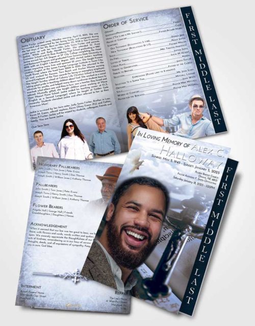 2 Page Graduated Step Fold Funeral Program Template Brochure Splendid Rosary Trust