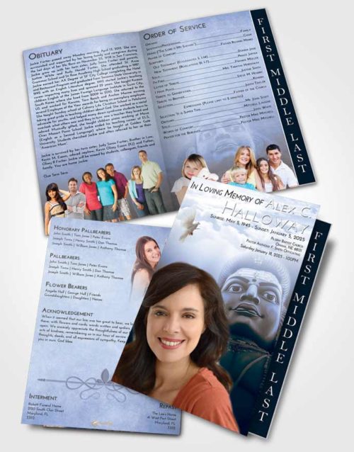 2 Page Graduated Step Fold Funeral Program Template Brochure Splendid Shiva Surprise