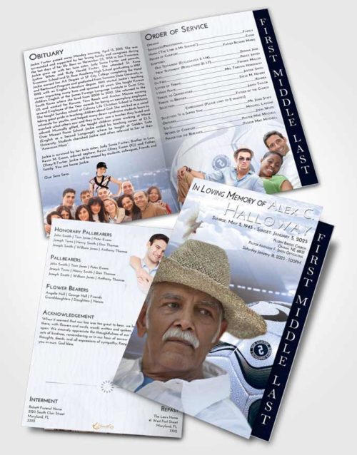 2 Page Graduated Step Fold Funeral Program Template Brochure Splendid Soccer Life