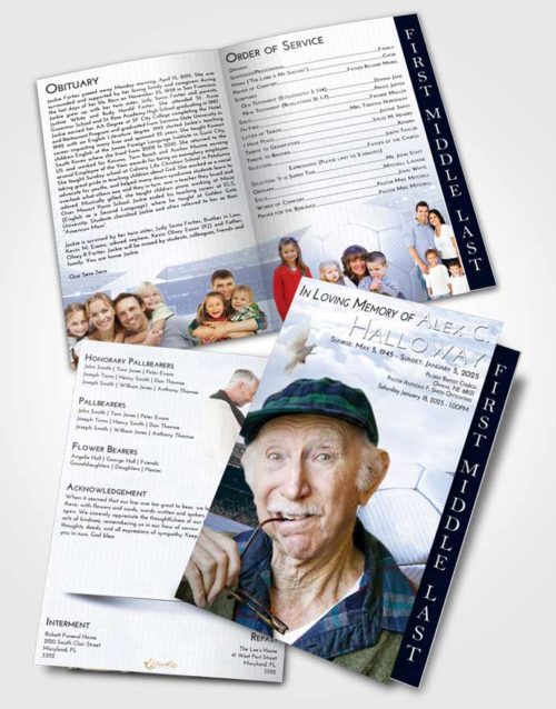 2 Page Graduated Step Fold Funeral Program Template Brochure Splendid Soccer Love