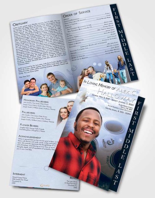 2 Page Graduated Step Fold Funeral Program Template Brochure Splendid Soccer Miracle