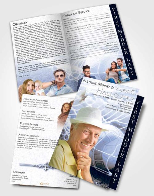 2 Page Graduated Step Fold Funeral Program Template Brochure Splendid Soccer Pride