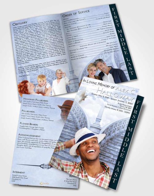 2 Page Graduated Step Fold Funeral Program Template Brochure Splendid Stairway of Love