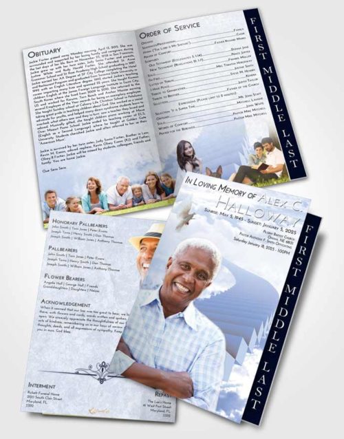 2 Page Graduated Step Fold Funeral Program Template Brochure Splendid Stairway to Divinity