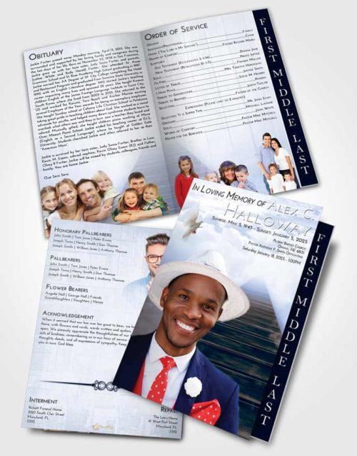2 Page Graduated Step Fold Funeral Program Template Brochure Splendid Stairway to Eternity