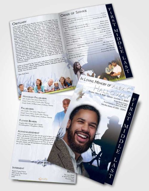 2 Page Graduated Step Fold Funeral Program Template Brochure Splendid The Hunt