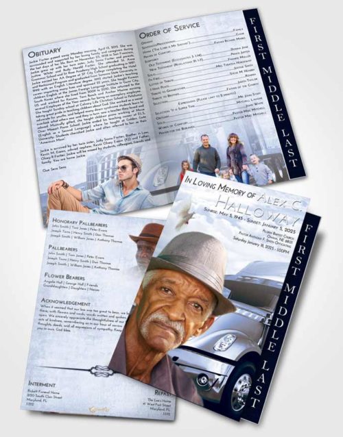 2 Page Graduated Step Fold Funeral Program Template Brochure Splendid Trucker Hours