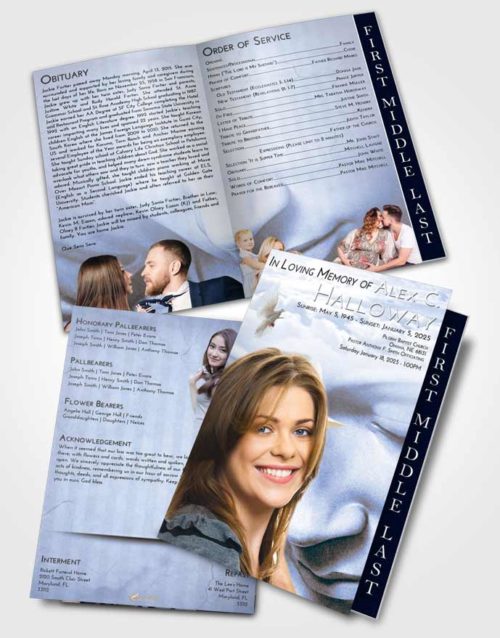 2 Page Graduated Step Fold Funeral Program Template Brochure Splendid Virgin Mary