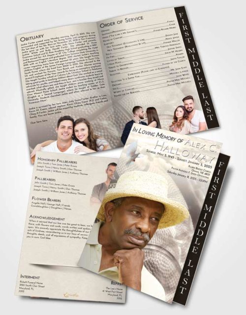 2 Page Graduated Step Fold Funeral Program Template Brochure Tranquil Basketball Fame