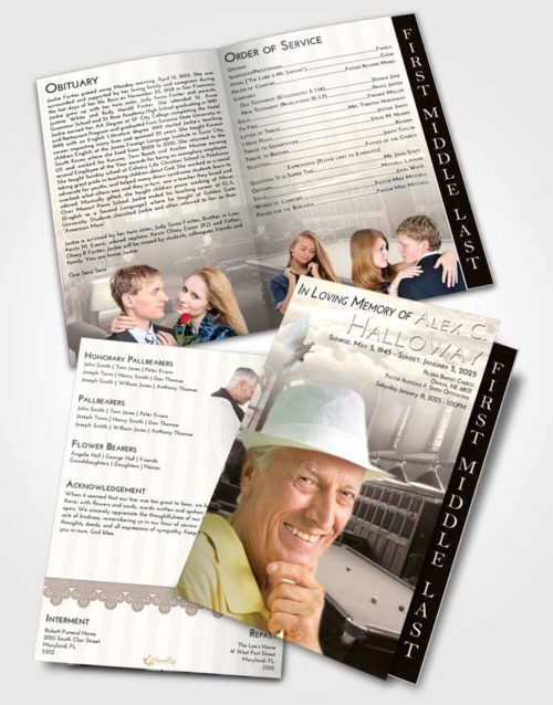 2 Page Graduated Step Fold Funeral Program Template Brochure Tranquil Billiards Journey
