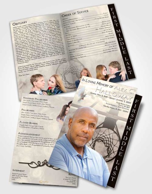 2 Page Graduated Step Fold Funeral Program Template Brochure Tranquil In the Hoop
