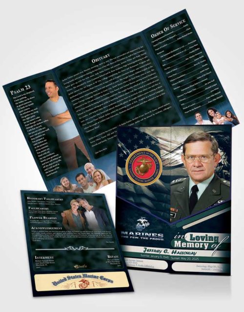 Obituary Funeral Template Gatefold Memorial Brochure 2nd Marines The Few The Proud Desire