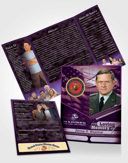 Obituary Funeral Template Gatefold Memorial Brochure 2nd Marines The Few The Proud Faith