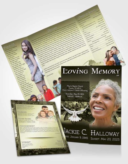 Obituary Funeral Template Gatefold Memorial Brochure A Beautiful Rustic Bouquet