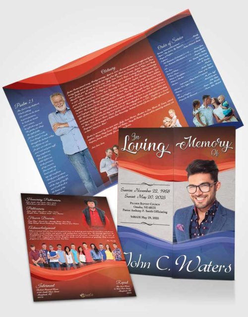 Obituary Funeral Template Gatefold Memorial Brochure Afternoon Fortitude