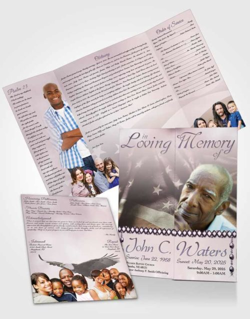 Obituary Funeral Template Gatefold Memorial Brochure American Life Autumn Sky