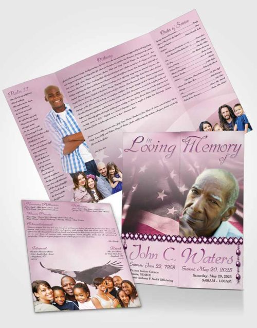 Obituary Funeral Template Gatefold Memorial Brochure American Life Tenderness