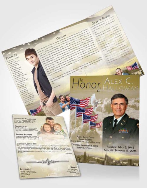 Obituary Funeral Template Gatefold Memorial Brochure Americas Finest Harmony