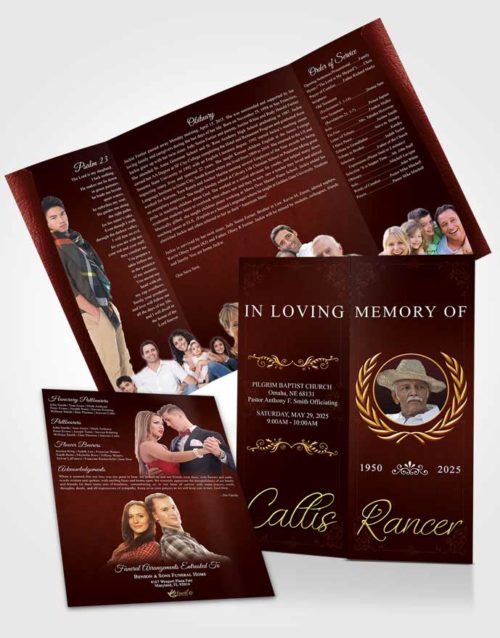 Obituary Funeral Template Gatefold Memorial Brochure Brilliant Desire