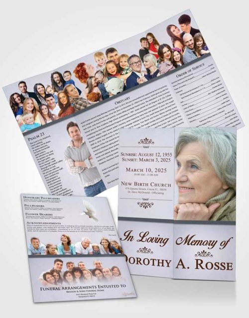 Obituary Funeral Template Gatefold Memorial Brochure Collected Tolerance