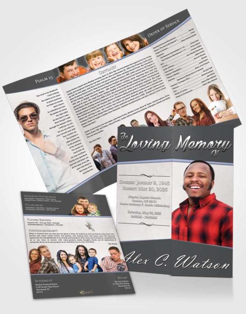 Obituary Funeral Template Gatefold Memorial Brochure Collected Vitality