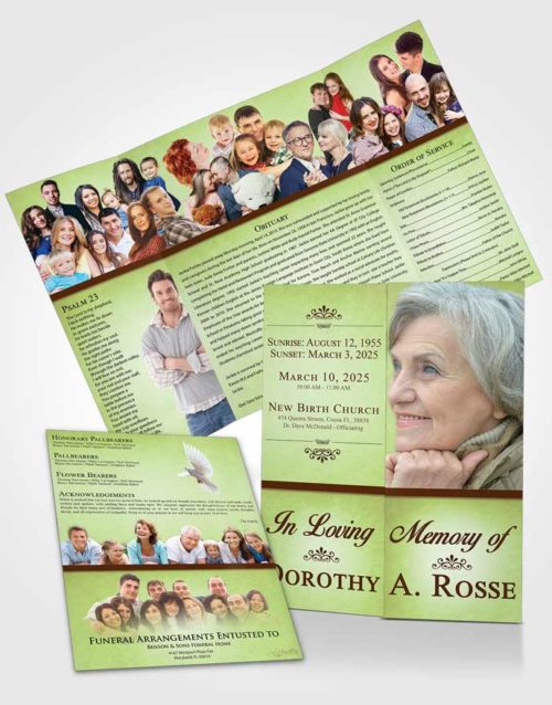 Obituary Funeral Template Gatefold Memorial Brochure Composed Tolerance