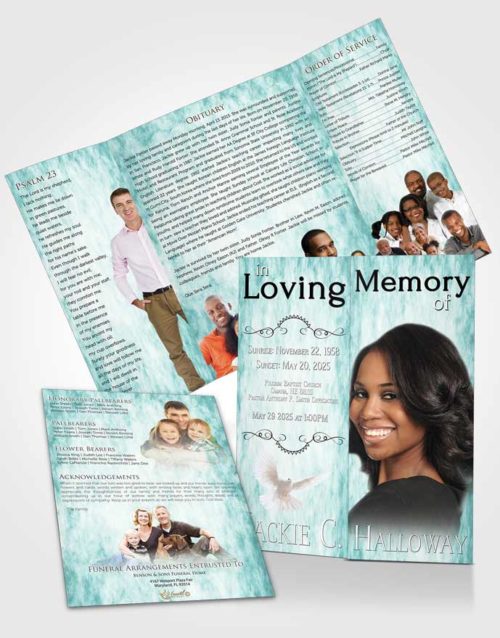 Obituary Funeral Template Gatefold Memorial Brochure Deep Love Harmonics