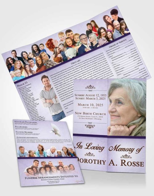 Obituary Funeral Template Gatefold Memorial Brochure Diamond Tolerance