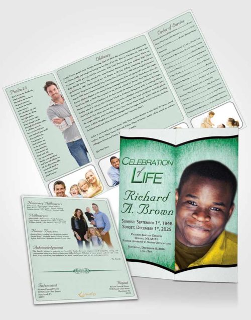 Obituary Funeral Template Gatefold Memorial Brochure Early Bliss