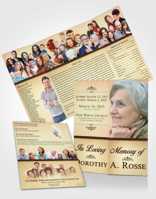 Obituary Funeral Template Gatefold Memorial Brochure Early Tolerance