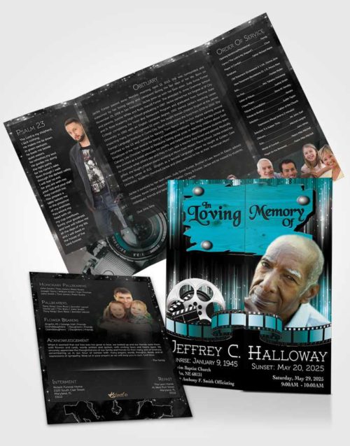 Obituary Funeral Template Gatefold Memorial Brochure Electric Star Media Pro