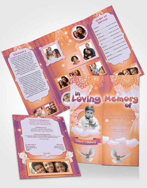 Obituary Funeral Template Gatefold Memorial Brochure Honest Childrens Innocence