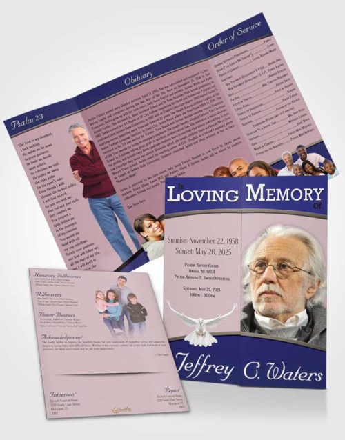 Obituary Funeral Template Gatefold Memorial Brochure Honest Clarity