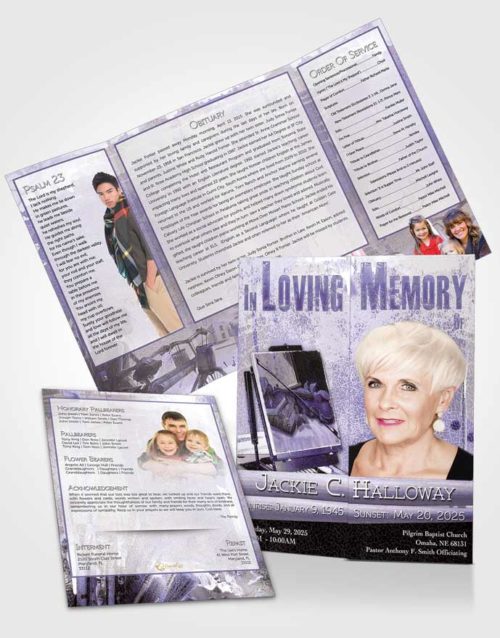 Obituary Funeral Template Gatefold Memorial Brochure Lavender Bliss Painters Paradise