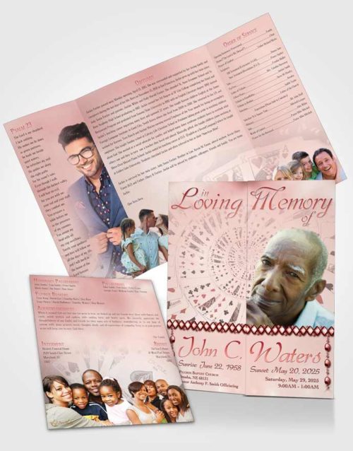 Obituary Funeral Template Gatefold Memorial Brochure Lets Play Ruby Cards