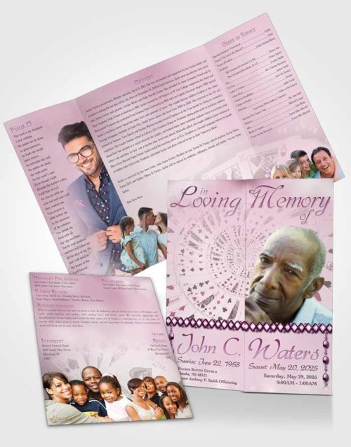 Obituary Funeral Template Gatefold Memorial Brochure Lets Play Tender Cards