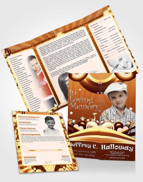 Obituary Funeral Template Gatefold Memorial Brochure Living in a Peach Childs Journey