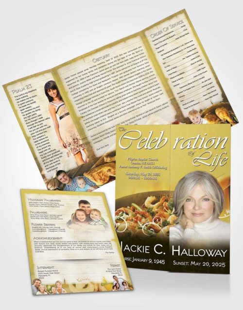 Obituary Funeral Template Gatefold Memorial Brochure Love of Golden Cooking