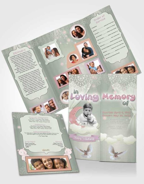 Obituary Funeral Template Gatefold Memorial Brochure Loving Childrens Innocence