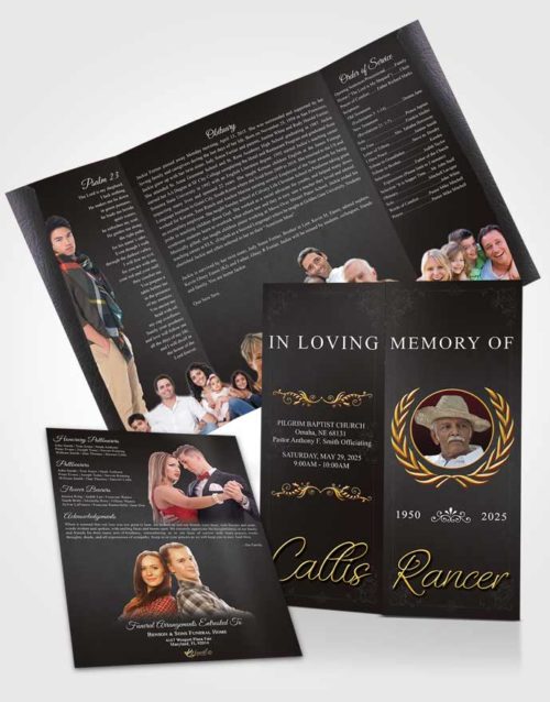 Obituary Funeral Template Gatefold Memorial Brochure Lustful Desire