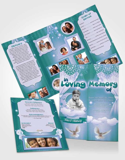 Obituary Funeral Template Gatefold Memorial Brochure Majestic Childrens Innocence