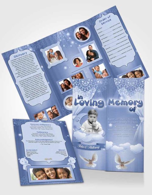 Obituary Funeral Template Gatefold Memorial Brochure Misty Childrens Innocence