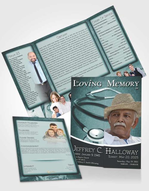 Obituary Funeral Template Gatefold Memorial Brochure Ocean Doctor
