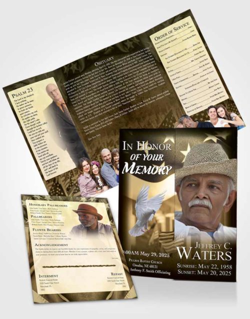 Obituary Funeral Template Gatefold Memorial Brochure Pacific American Dream